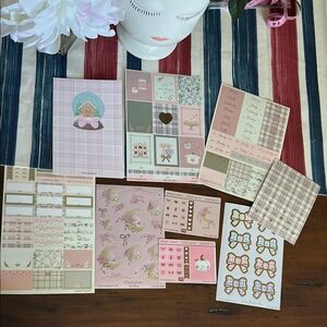 Simply Gilded Charming Pink and Beige Stationery Set mix sizes
